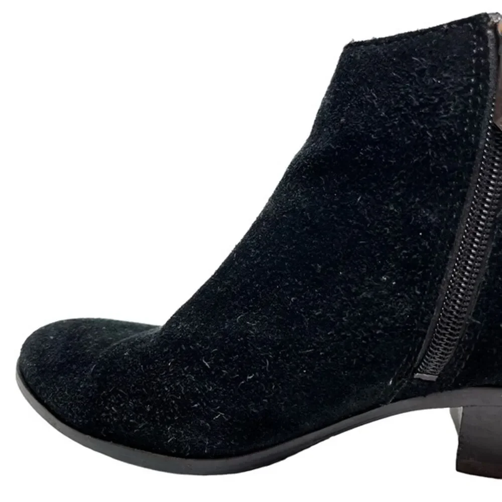 SAM EDELMAN PENROSE Black Ankle Booties Boots Buckles Gothic Leather Suede 6.5 - Picture 5 of 15